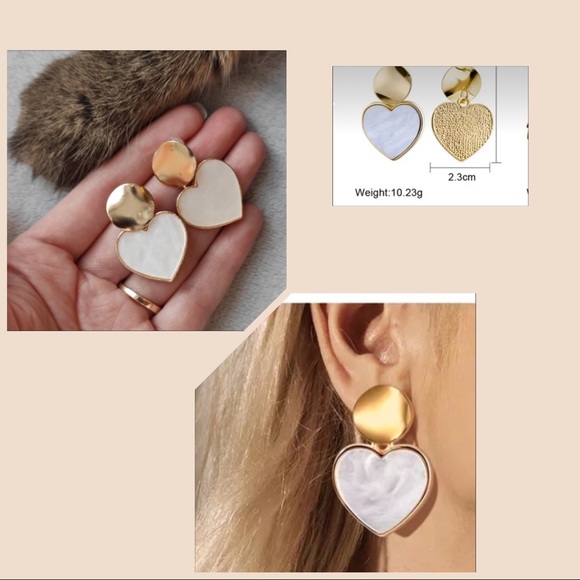 Accessories - New Korean Heart Statement Drop Earrings 2020 for